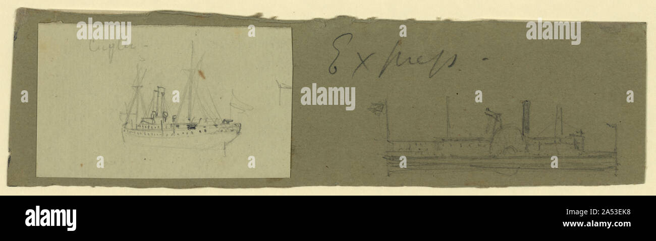 Deux bateaux à vapeur : l'Cuyler et l'Express Banque D'Images