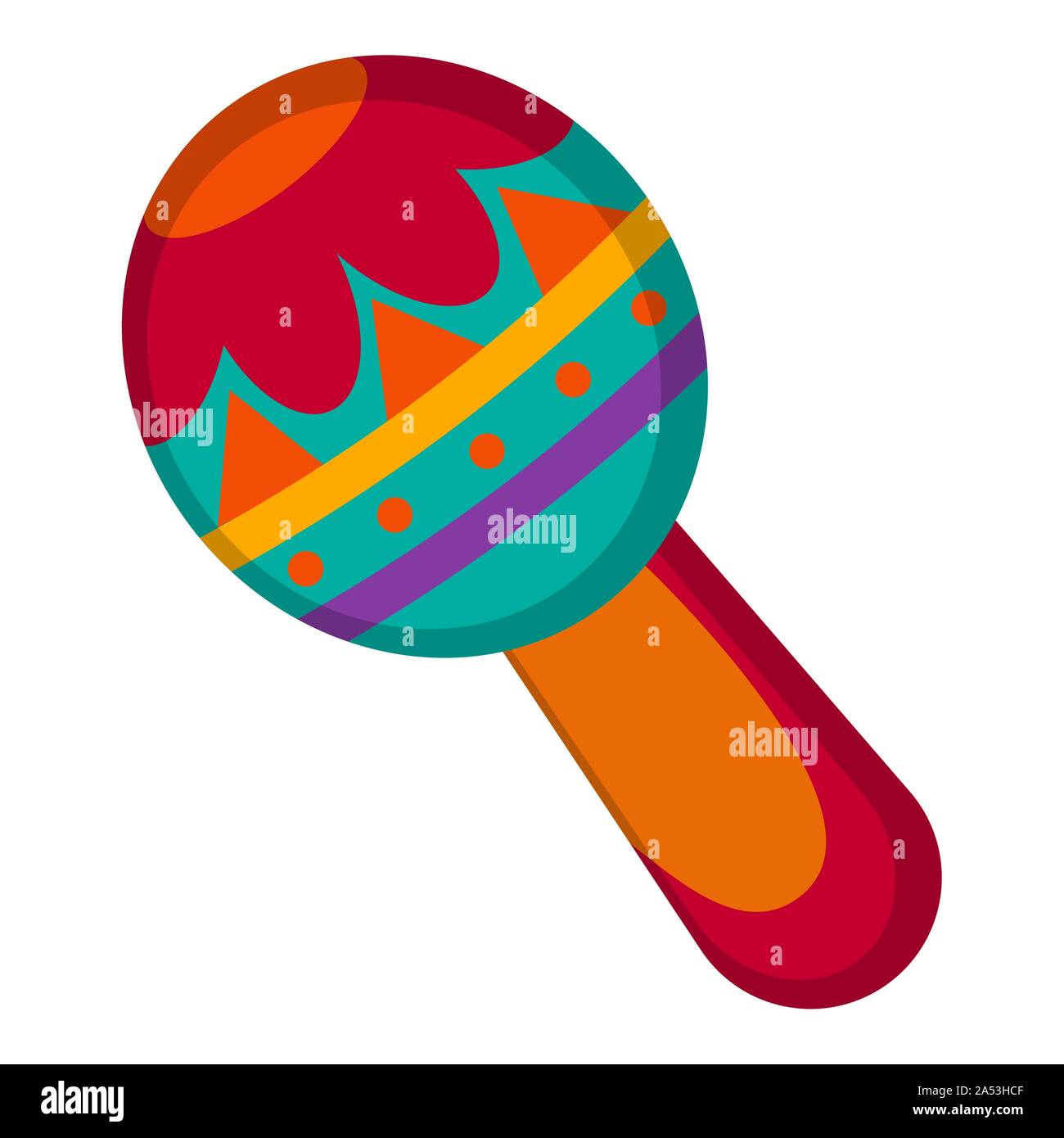 Maracas mexicaine traditionnelle sur un fond blanc - Vector Illustration de Vecteur