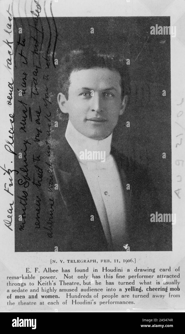 Magicien et illusionniste Harry Houdini Banque D'Images