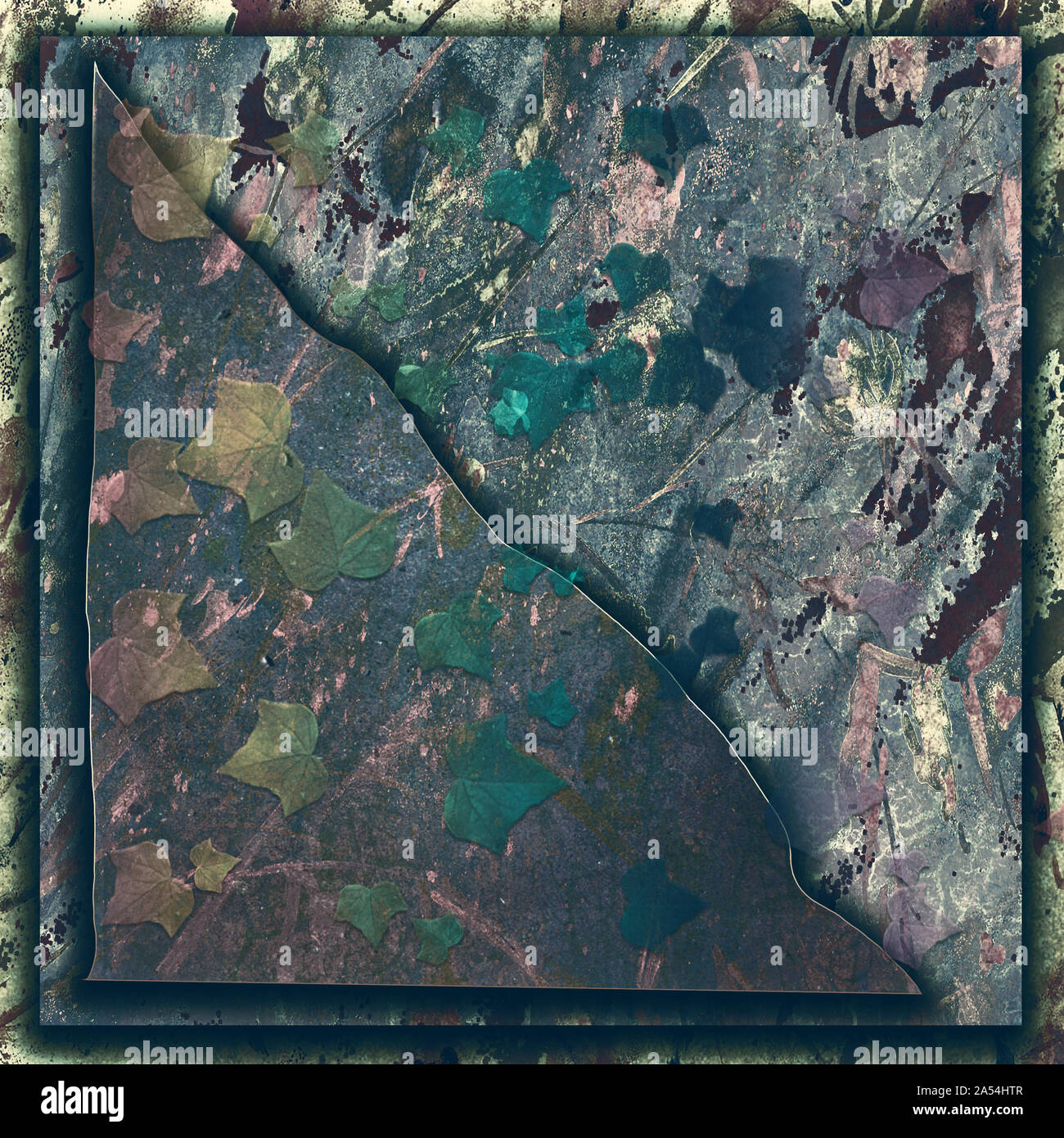 Papier multicouche rustique en détresse. Vintage grungy vieux papier. La peinture abstraite. Old rusty papier. Papier déchiré. Les coups de pinceau artwork. Banque D'Images