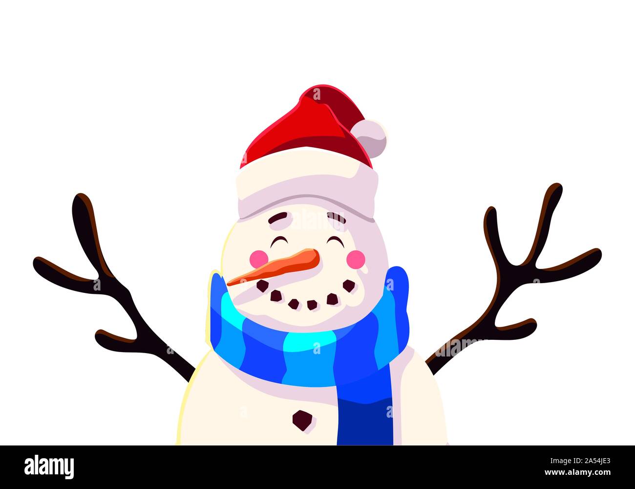 Cute snowman avec bonnet et écharpe sur fond blanc vector illustration design Illustration de Vecteur