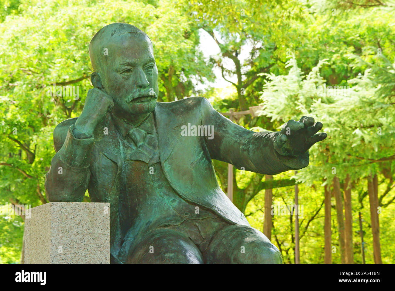 Statue de Souseki Natsume Banque D'Images