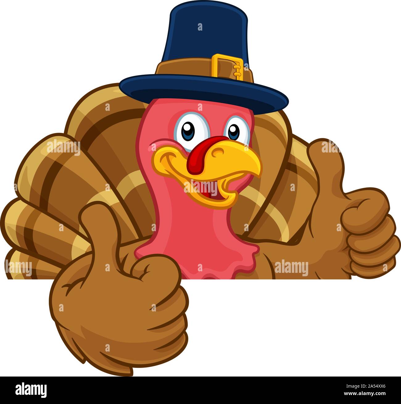Thanksgiving Turquie Pilgrim Hat Personnage Illustration de Vecteur