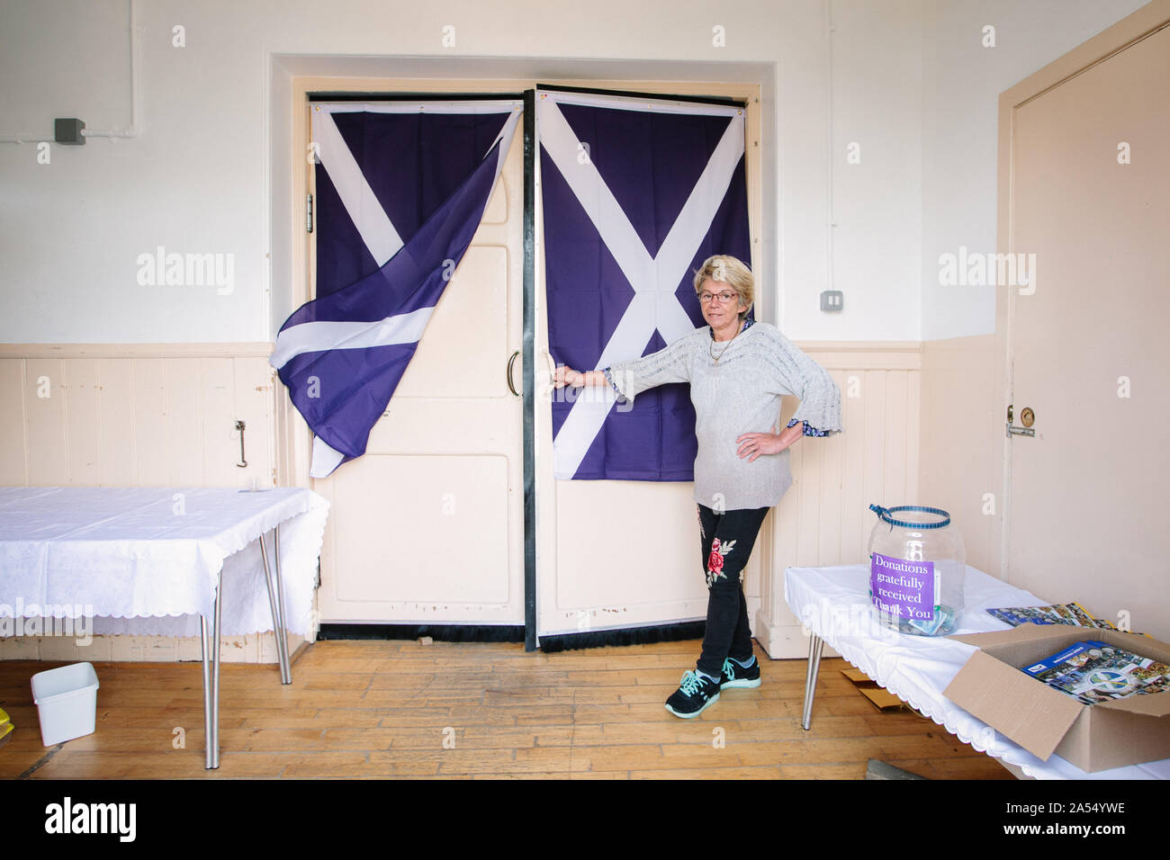 Championnats du monde de fabrication de porridge 2019, alias le Golden Spurtle, à Carrbridge, en Écosse. Banque D'Images