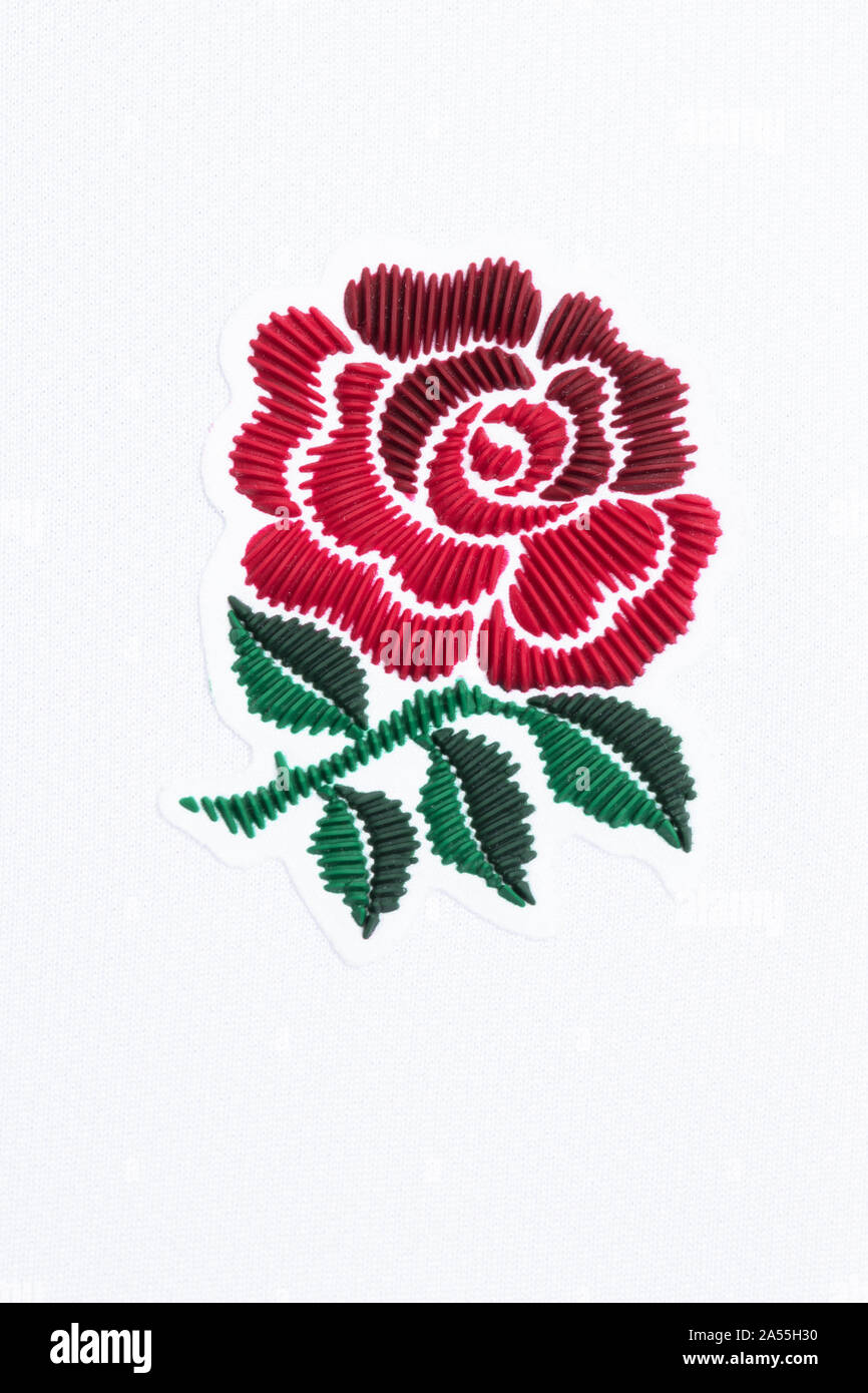 Close up of England Rugby World Cup 2019 Maillot Canterbury. Banque D'Images