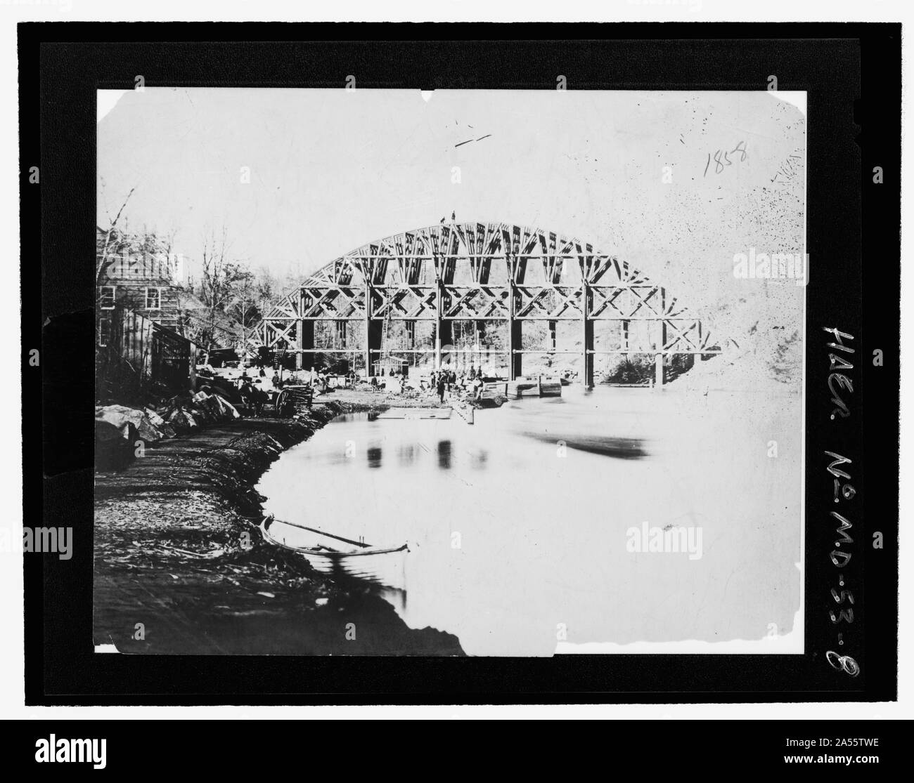 Voir DE FAUX AU COURS DE LA CONSTRUCTION, 1858 - John cabine pont-aqueduc, MacArthur Boulevard, enjambant le ruisseau à Cabin John Parkway, cabine John, comté de Montgomery, MD Banque D'Images
