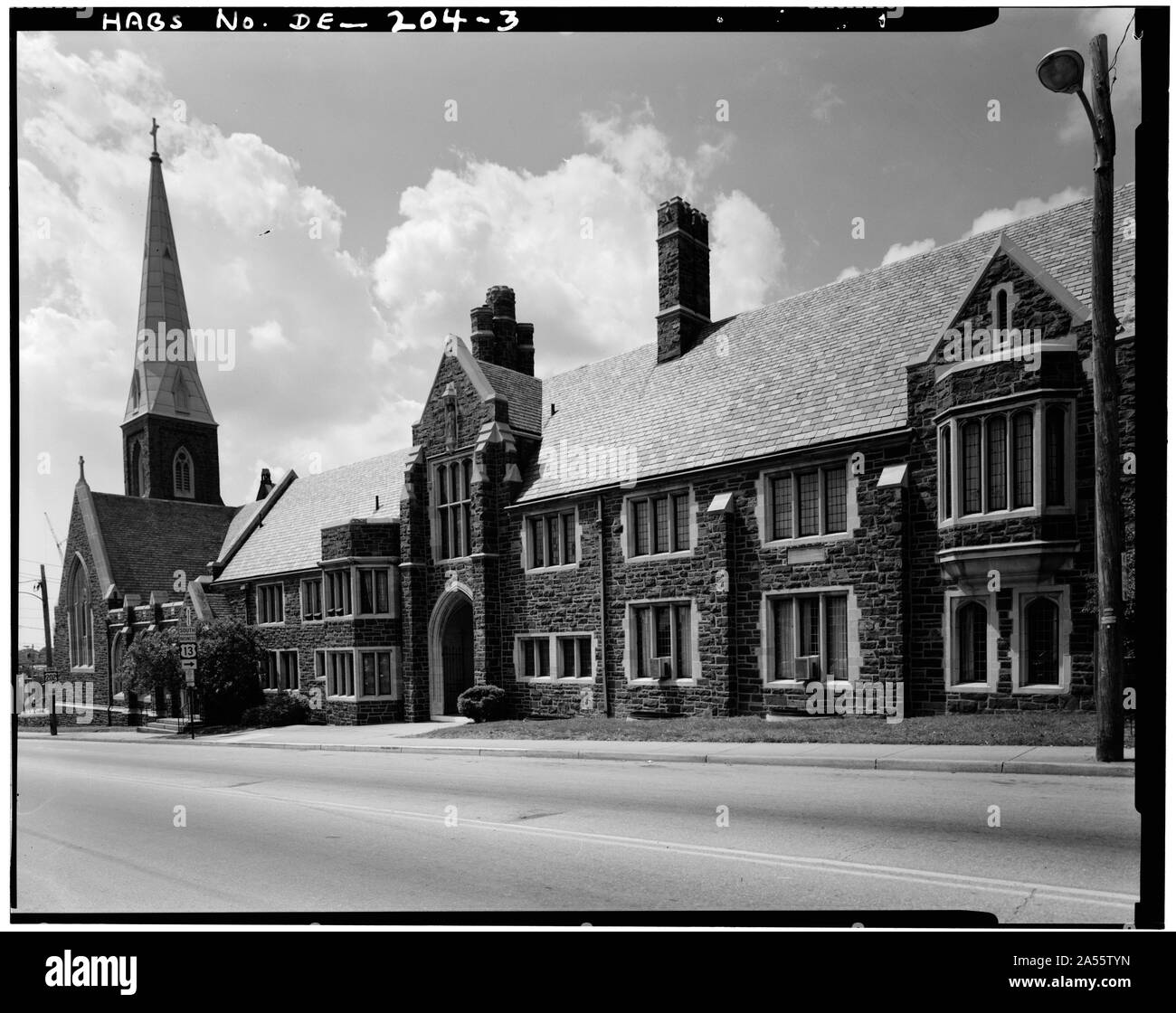 Vue sud montrant le nord-est de l'ALTITUDE - Église Cathédrale de Saint John, Concord et Avenue North Market Street, Wilmington, New Castle Comté, DE Banque D'Images Vue sud montrant le nord-est de l'ALTITUDE - Église Cathédrale de Saint John, Concord et Avenue North Market Street, Wilmington, New Castle Comté, DE Banque D'Images