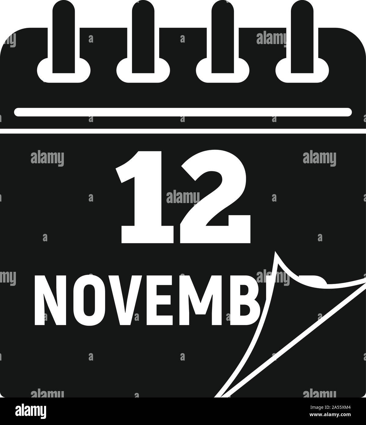 12 novembre icône calendrier. Simple illustration de l'icône vecteur calendrier novembre 12 pour la conception web isolé sur fond blanc Illustration de Vecteur