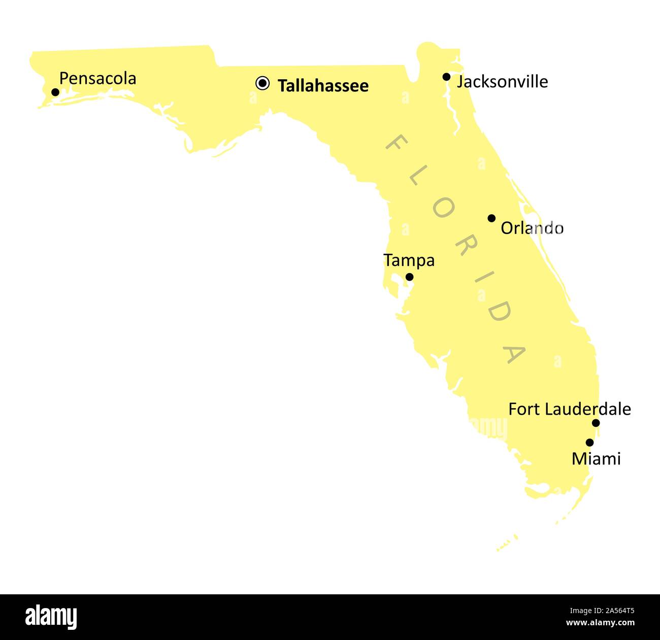 La carte isolée en Floride Illustration de Vecteur