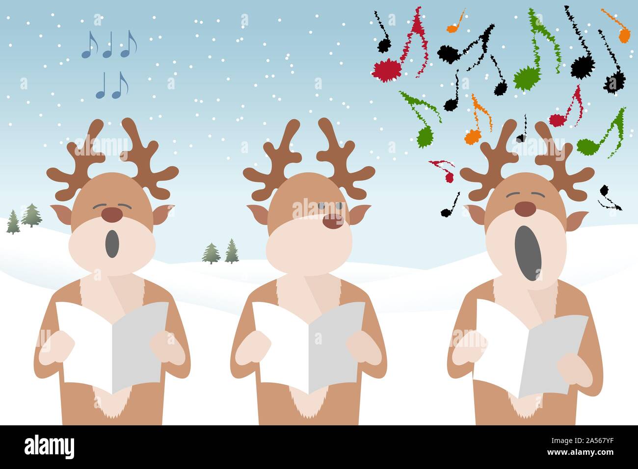 Dessin renne de noel rigolo Banque de photographies et d’images à haute