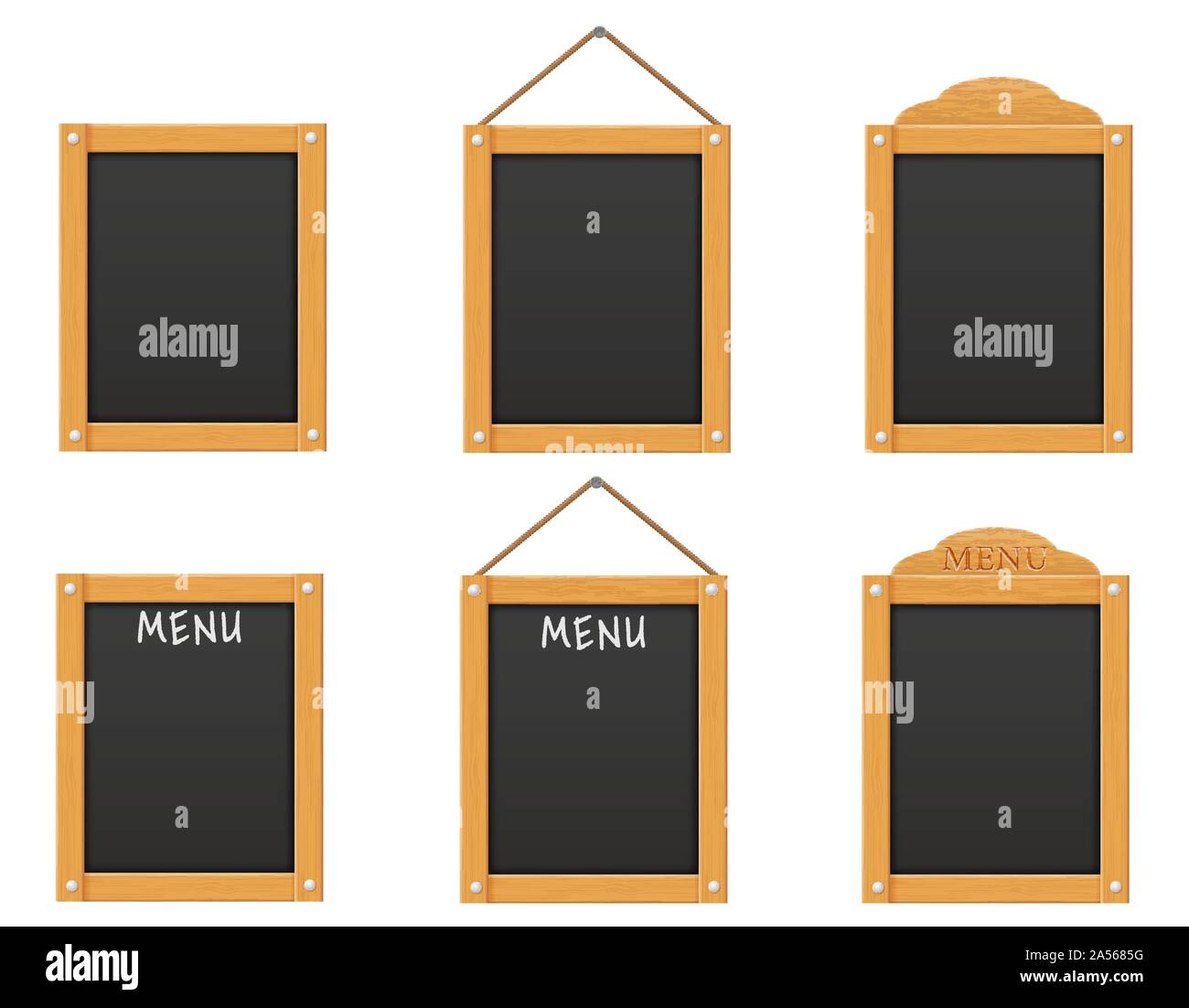 Menu Model Vierge Noir en bois panneau de menu modèle vierge pour la conception vector ...