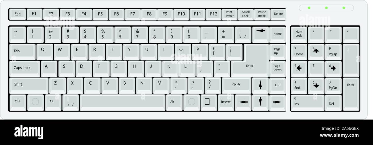 Clavier ordinateur blanc. Vector Illustration. Isolé sur fond blanc Illustration de Vecteur