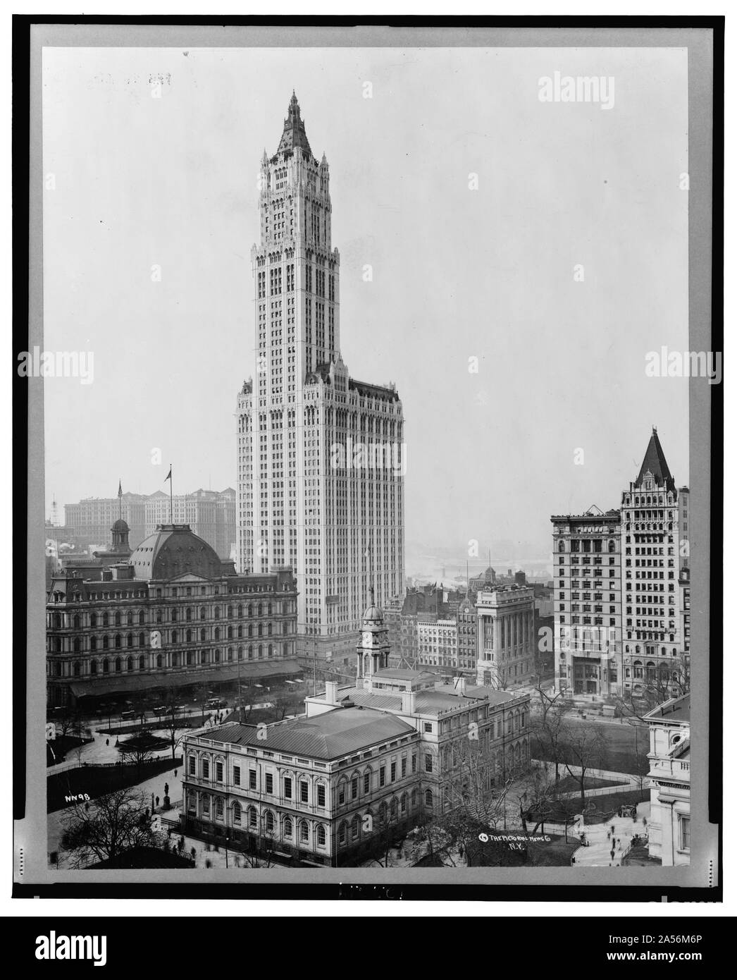 Avis de Woolworth Building et les édifices, New York City Banque D'Images
