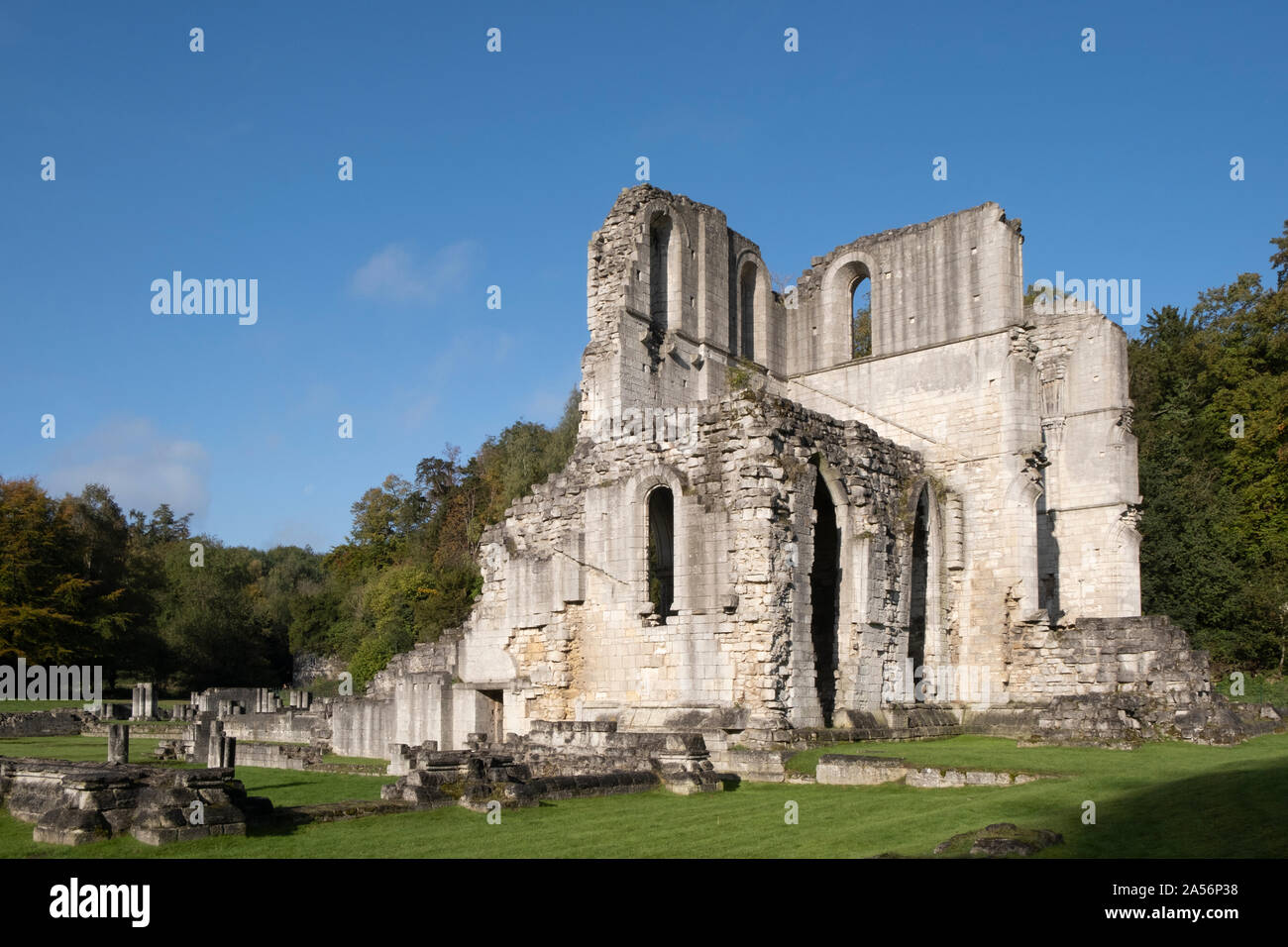 Roche Abbey, Maltby, UK - 18 octobre 2019 : l'English Heritage site près de Docaster, Yorkshire du Sud. L'une des nombreuses ruines de bâtiments monastiques dans l'U Banque D'Images