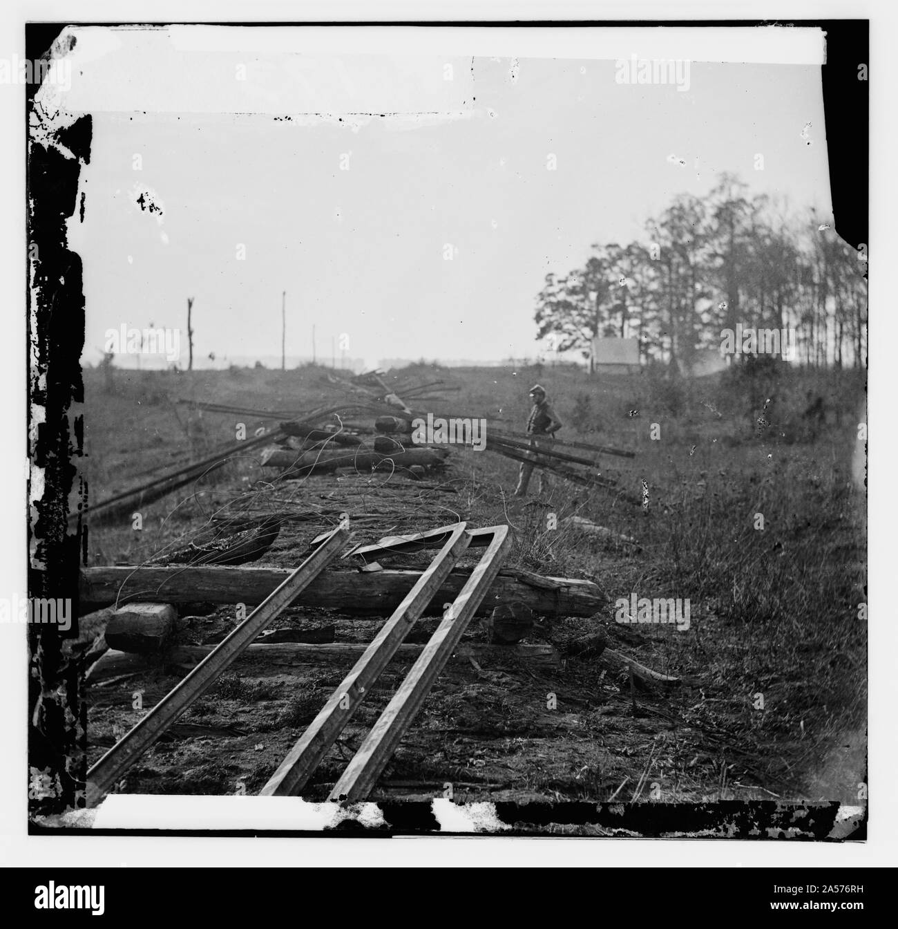 La Virginie. Les voies de l'Orange & Alexandria Railroad, détruit par les Confédérés entre Bristow Station et le Résumé : Marshalltown certaines photographies de la guerre civile, 1861-1865 Banque D'Images