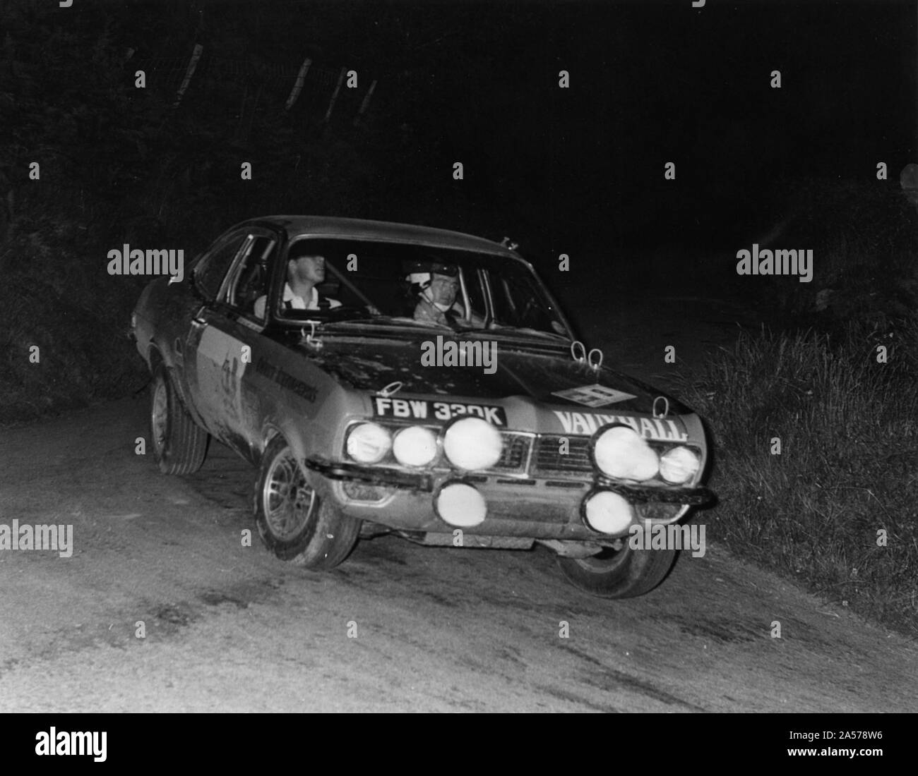 Vauxhall Firenza, Barrie Williams sur le pic de 1972 tours Rally. Banque D'Images
