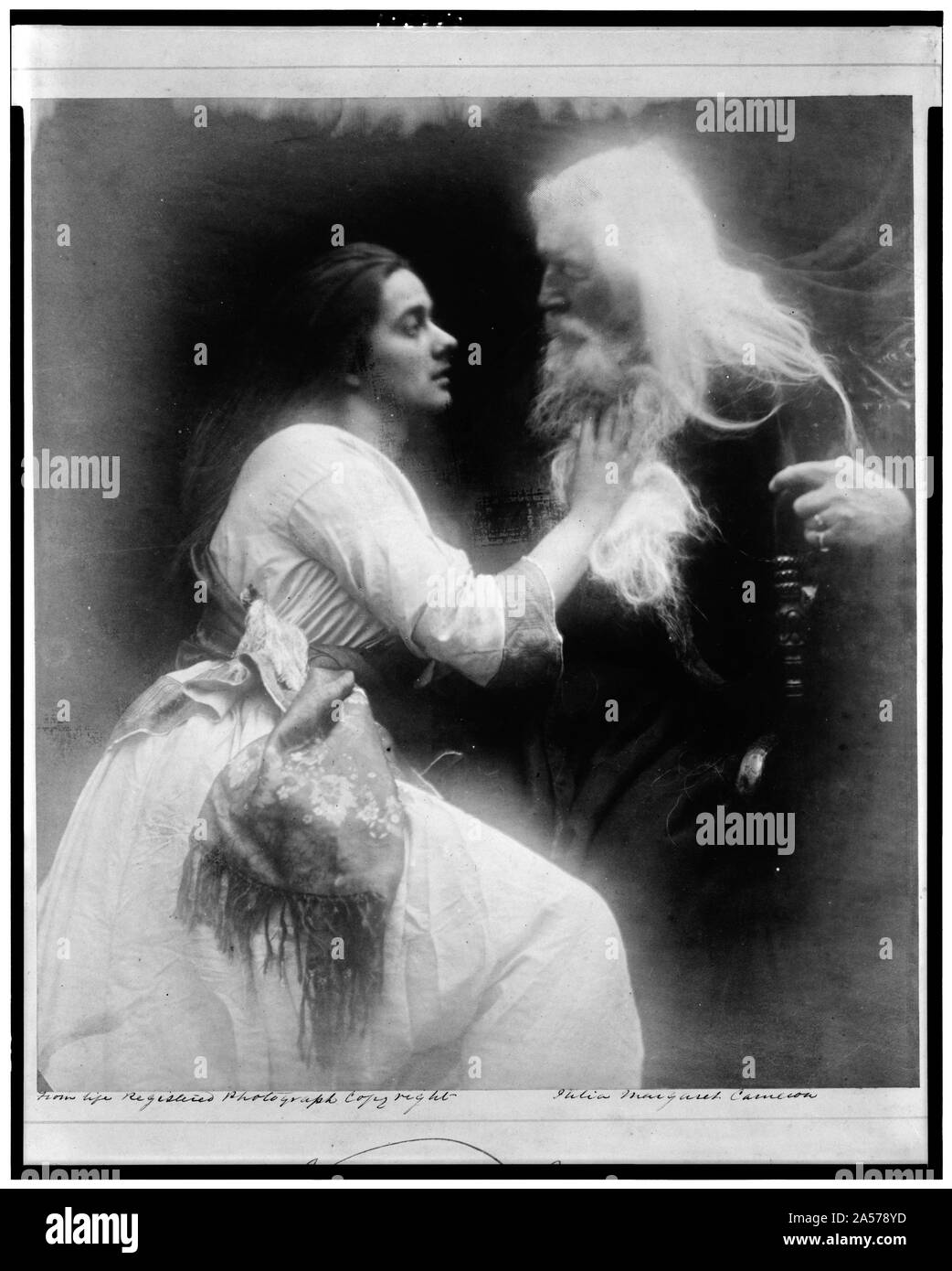 Viviane et Merlin / Julia Margaret Cameron. Banque D'Images