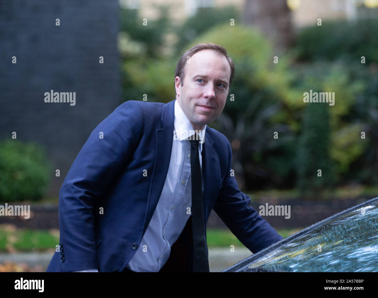 Downing Street, London, UK. 18 Oct 2019. Matt Hancock, Secrétaire d'État à la santé et des services sociaux, les feuilles après la réunion du cabinet le jour avant le grand Brexit vote au Parlement. Credit : Tommy Londres/Alamy Live News Banque D'Images