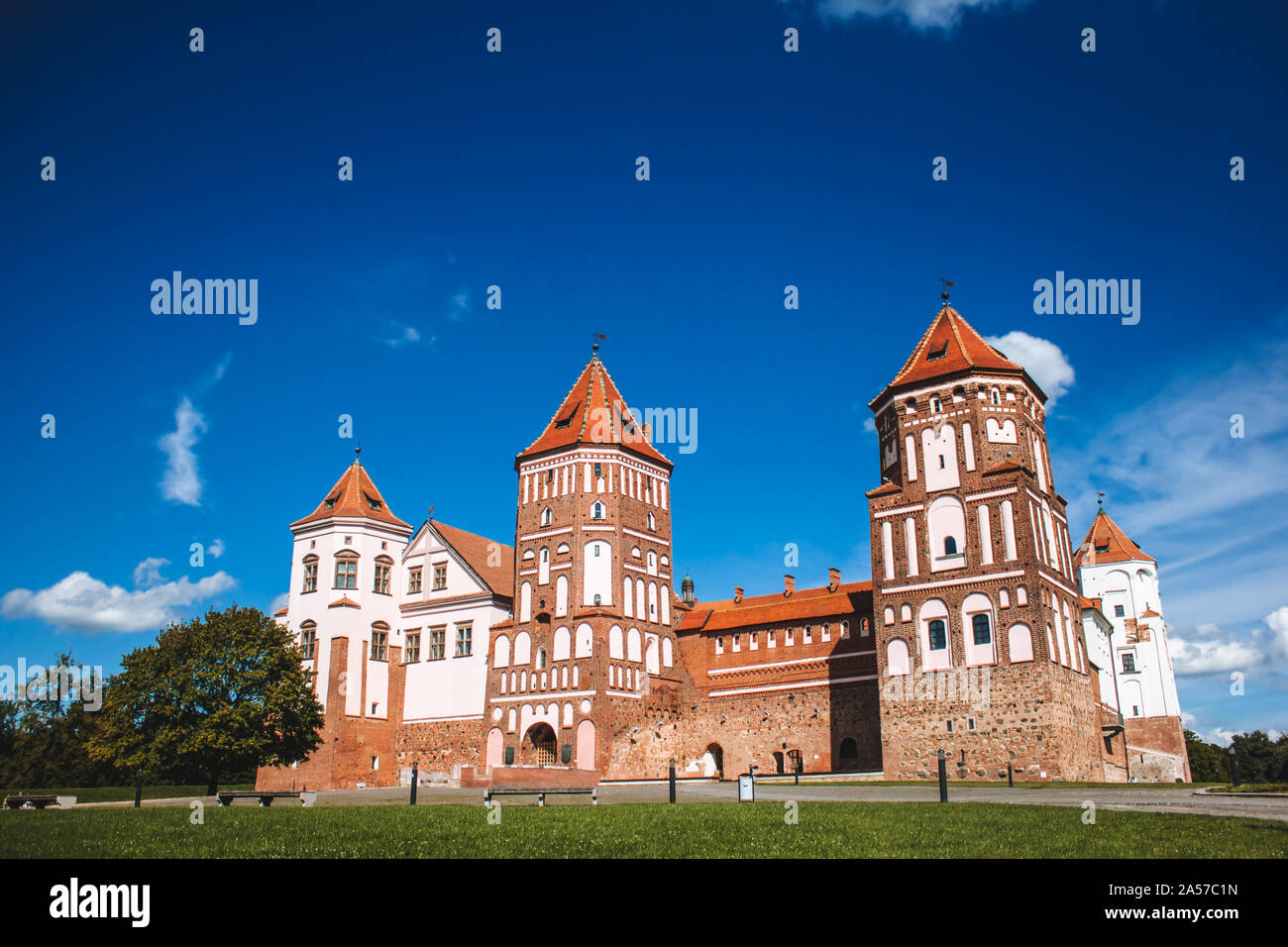 Mirskiy château. Mirskiy médiéval château de Mir. Région de Grodno. Château historique au Bélarus. Banque D'Images