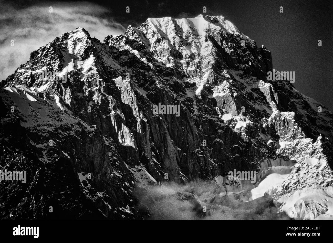 Les hautes et éloignées Freney visage sur le versant Italien du Mont Blanc Banque D'Images