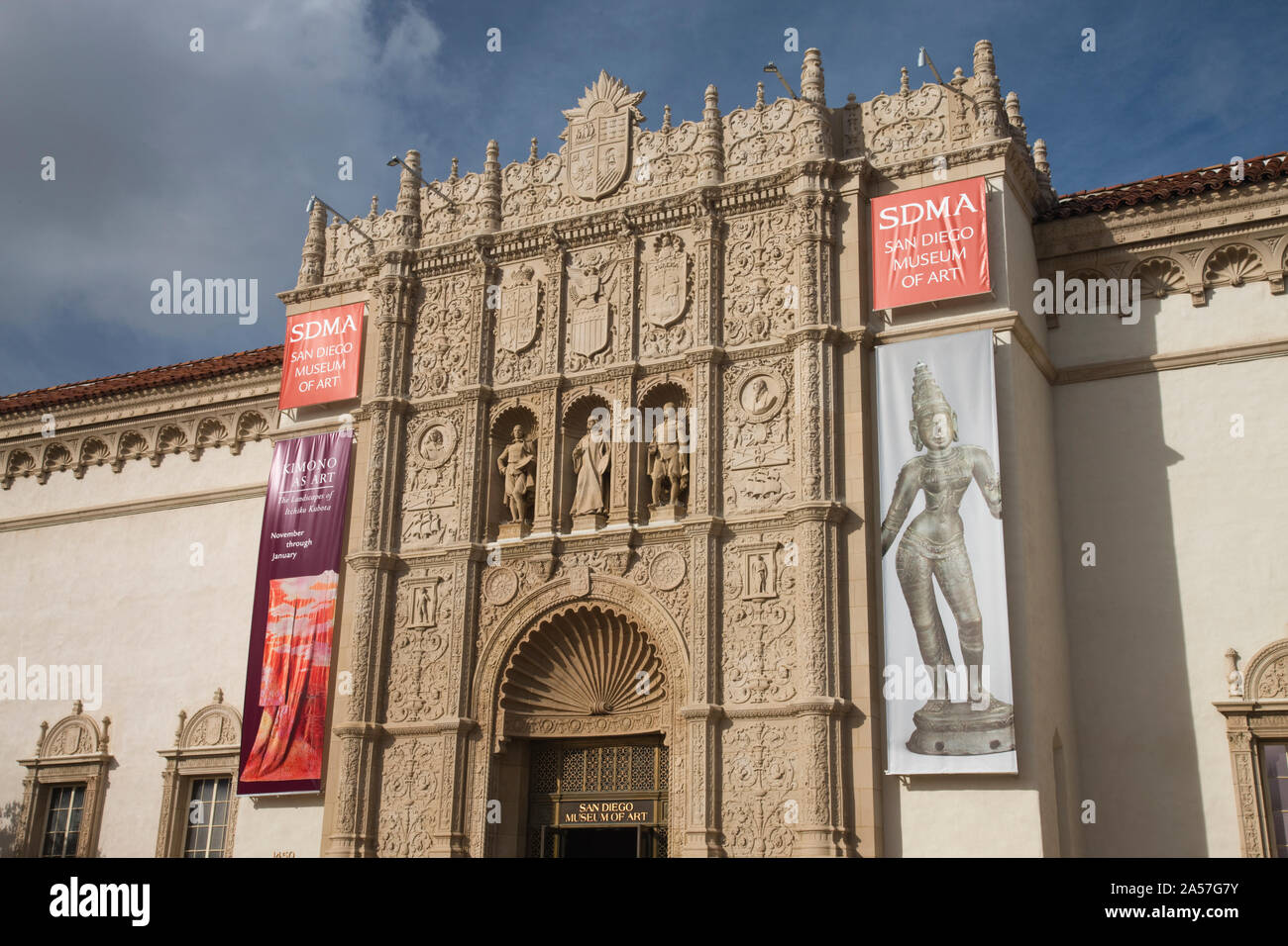 Musée dans un parc, San Diego Museum of Art, le Balboa Park, San Diego, California, USA Banque D'Images