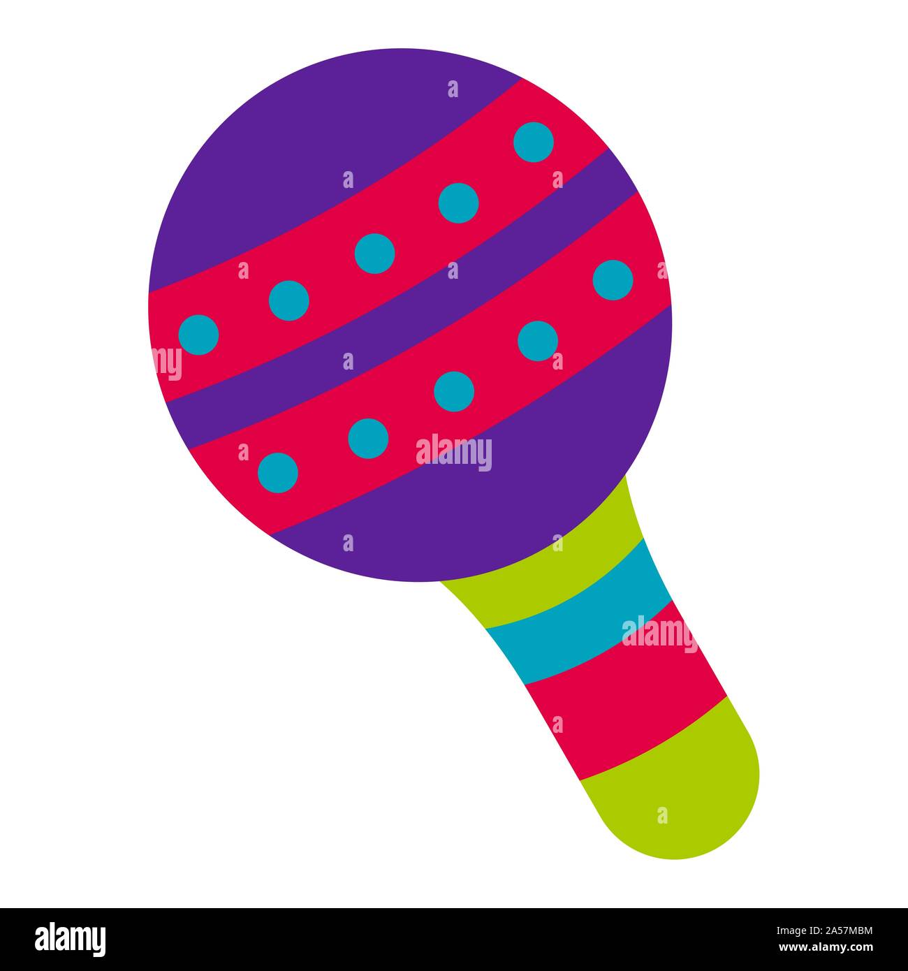 Maracas mexicaine traditionnelle sur un fond blanc - Vector Illustration de Vecteur