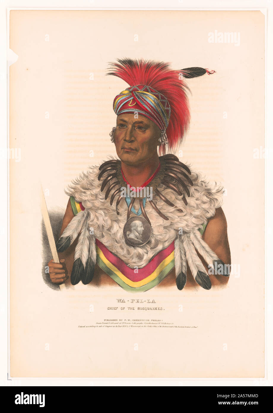 Wa-Pel-La chef de l'Musquakees / dessiné, imprimé en couleur et à l'I.T. L'établissement lithographique Bowen No 94 noix de Banque D'Images