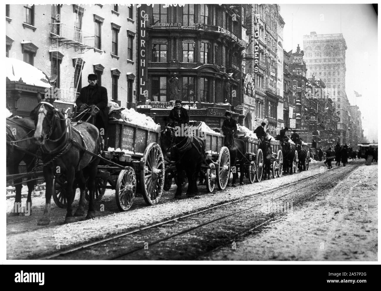 Enlever la neige chariots Banque D'Images