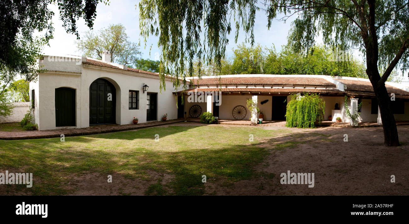 Cour de Museo Gauchesco Ricardo Guiraldes, San Antonio de Areco Partido, Province de Buenos Aires, Argentine Banque D'Images