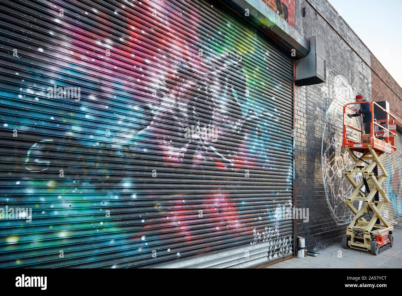 Graffiti in Bushwick, Brooklyn New York. Cette zone est en rapide évolution et de gentrification. Banque D'Images