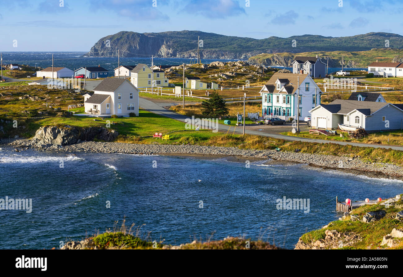 Nouvelles maisons à Twillingate, Terre-Neuve et Labrador, Canada Banque D'Images