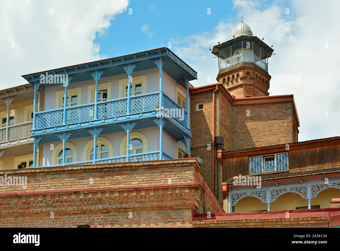 Maisons traditionnelles. Vieille ville de Tbilissi, Géorgie. Caucase Banque D'Images