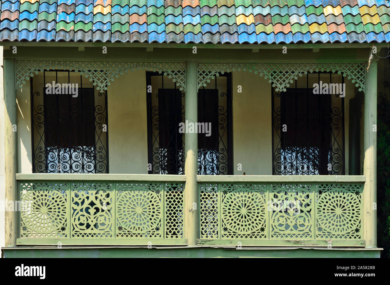 Maisons traditionnelles. Vieille ville de Tbilissi, Géorgie. Caucase Banque D'Images