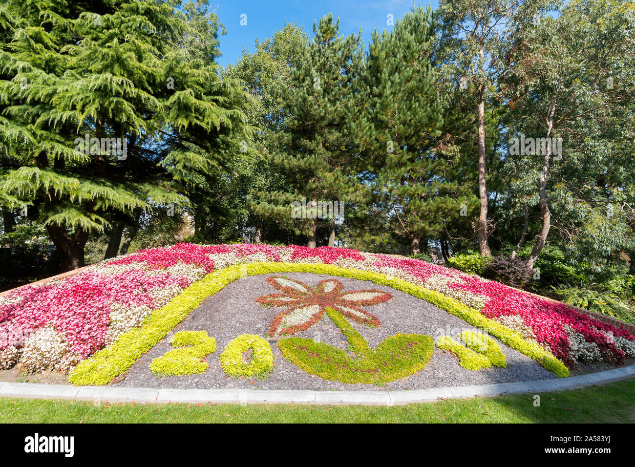 2019 Arrangement de fleurs à Mowbray Park, Sunderland, Tyne and Wear, England, UK Banque D'Images