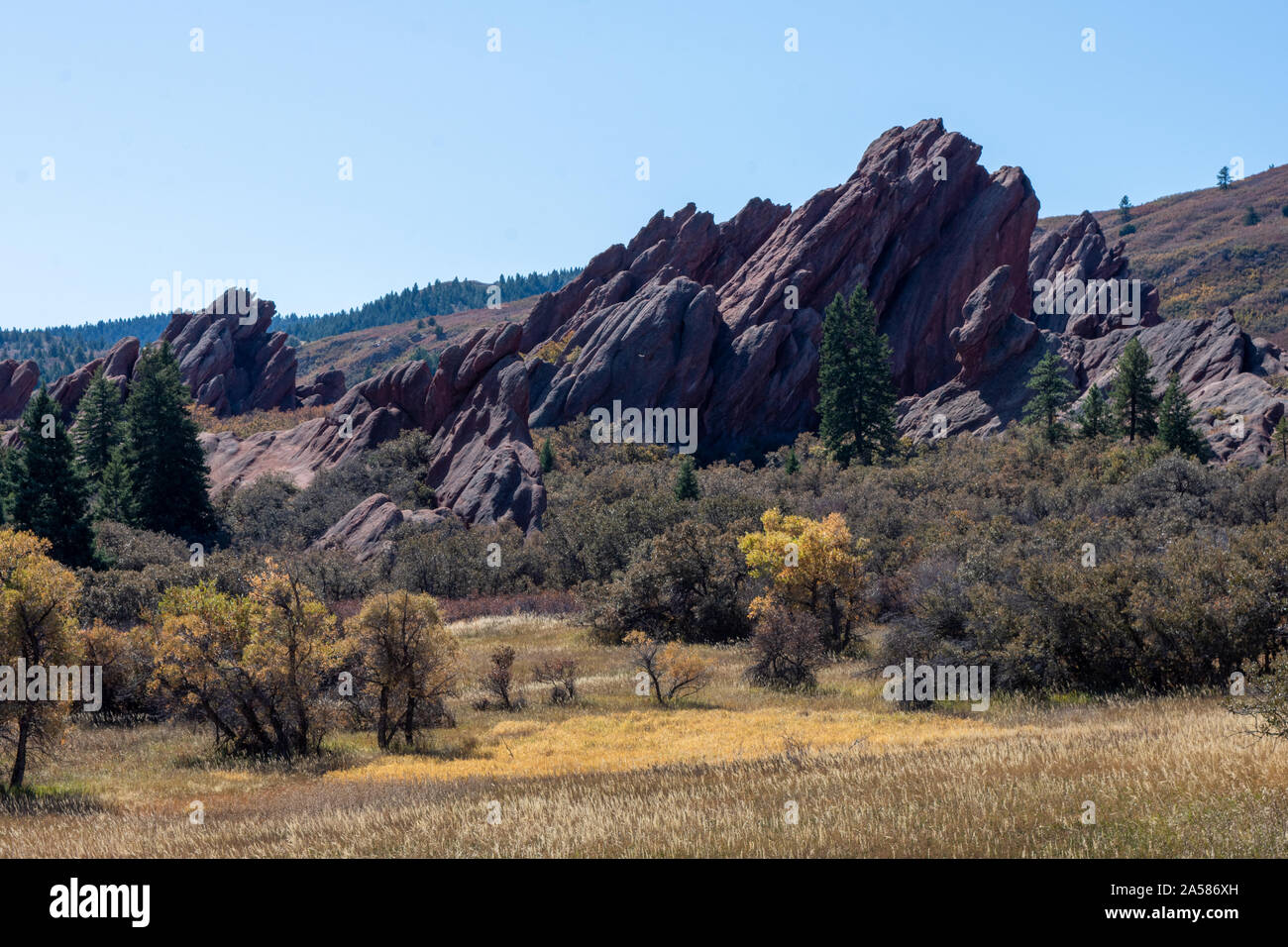 Les roches rouges à Roxborough State Park Banque D'Images