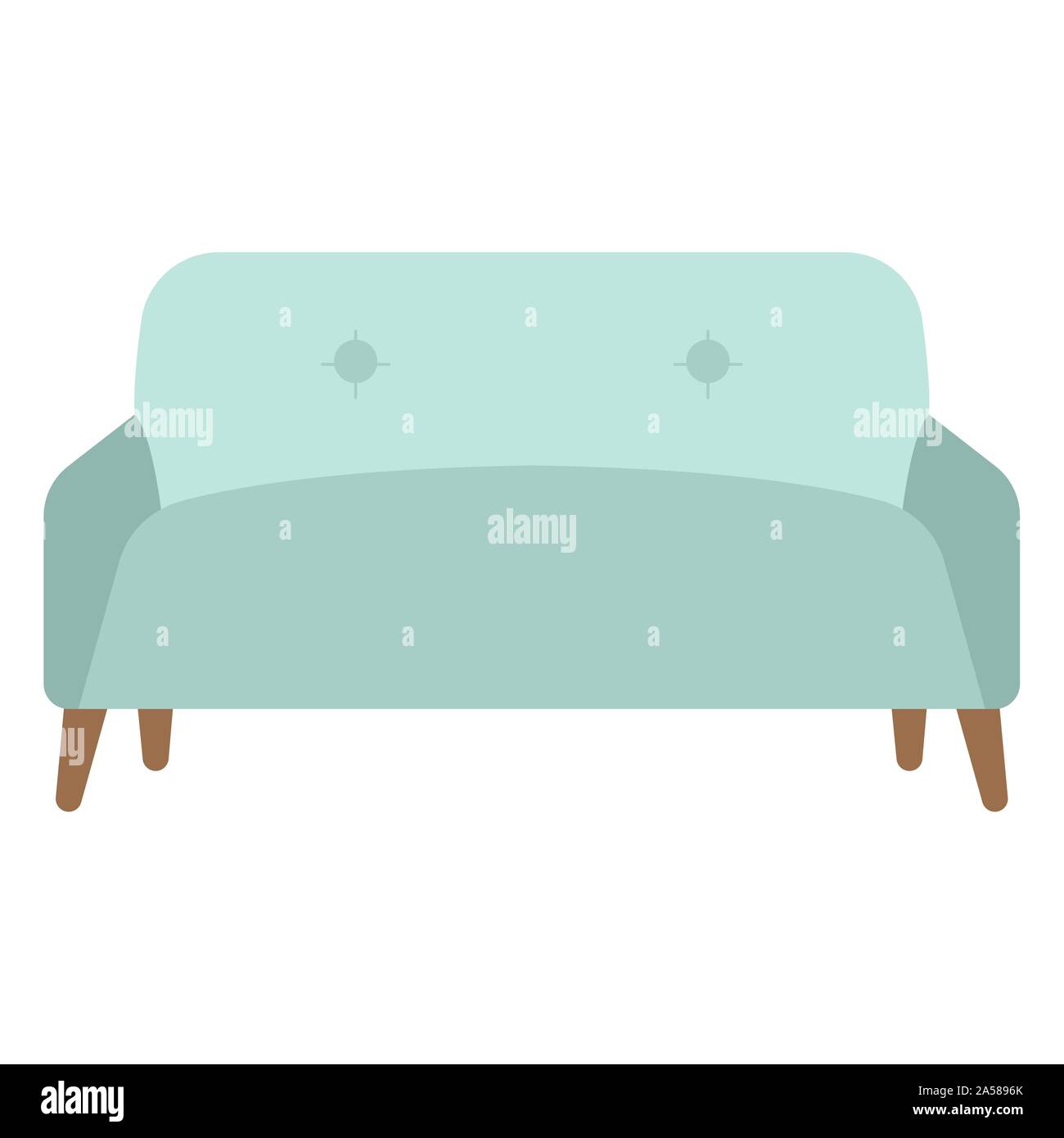Canapé bleu isolé. Meubles de salon - Vector illustration Illustration de Vecteur