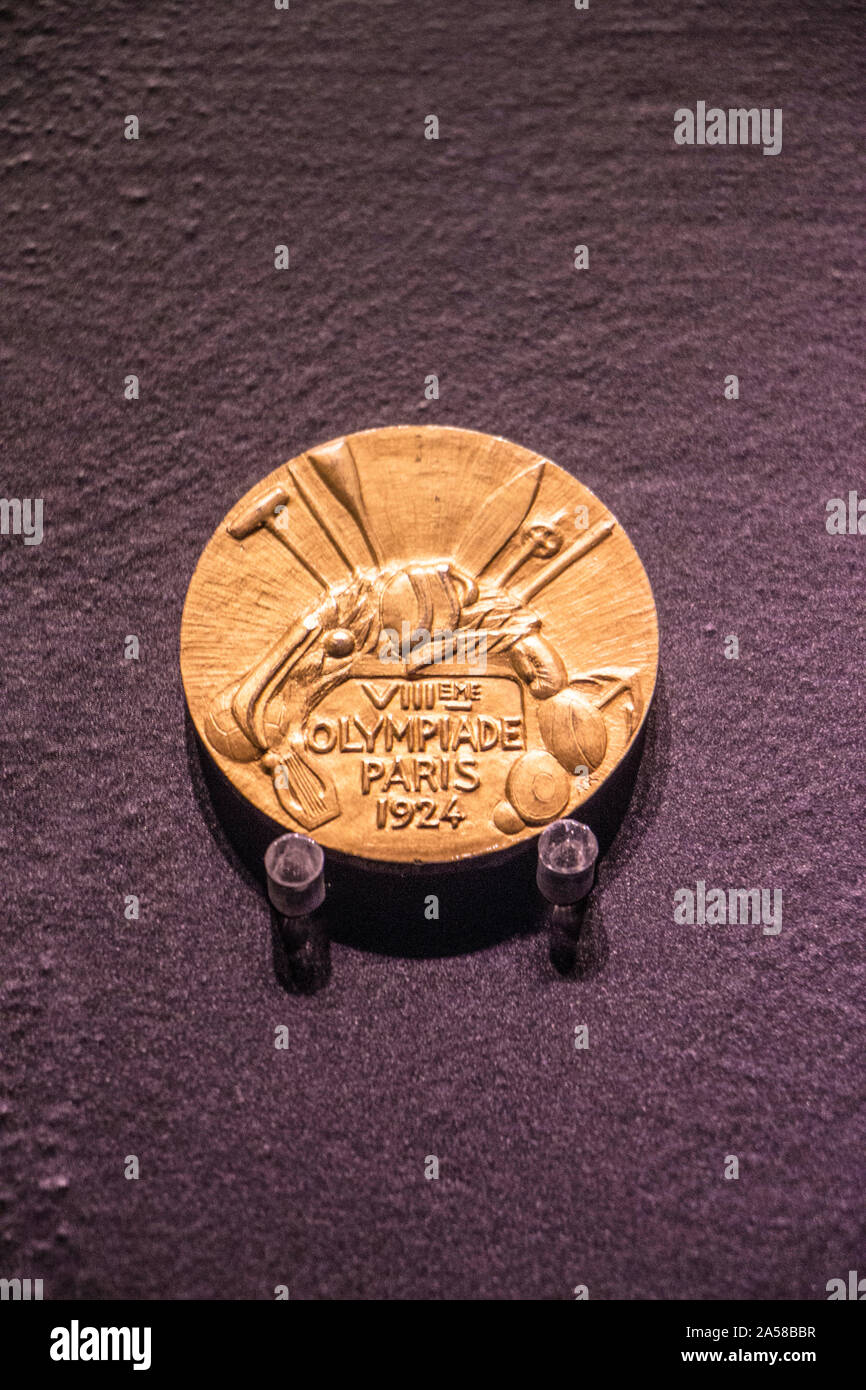 Da Medalha olimpíada de 1924 (Paris) - 'Exposição Jogos Olímpicos : Esporte, Cultura e Arte' - Museu do acervo Olímpico do COI, une médaille aux Jeux Olympiques de 1924, P Banque D'Images