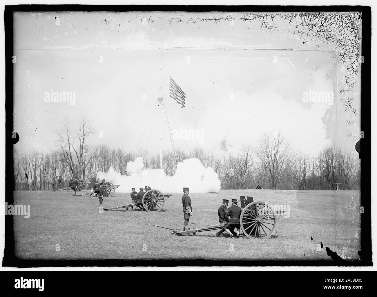 La pratique de l'artillerie de l'Armée américaine Banque D'Images