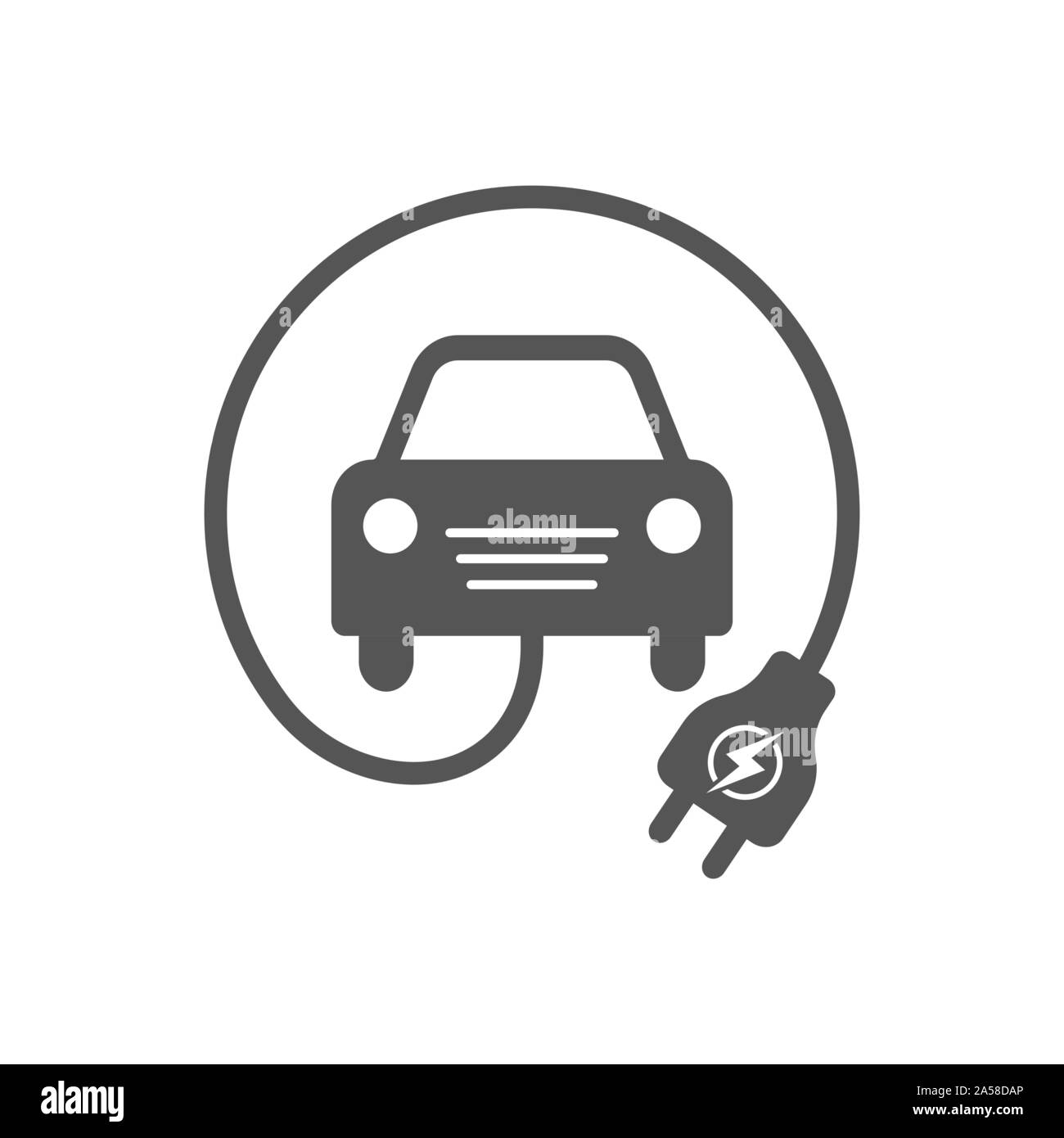 Electrocar. Icône vecteur connexe simple pour la vidéo, les applications mobiles, sites Web, projets d'impression et de votre conception. Illustration plat noir sur fond blanc Illustration de Vecteur