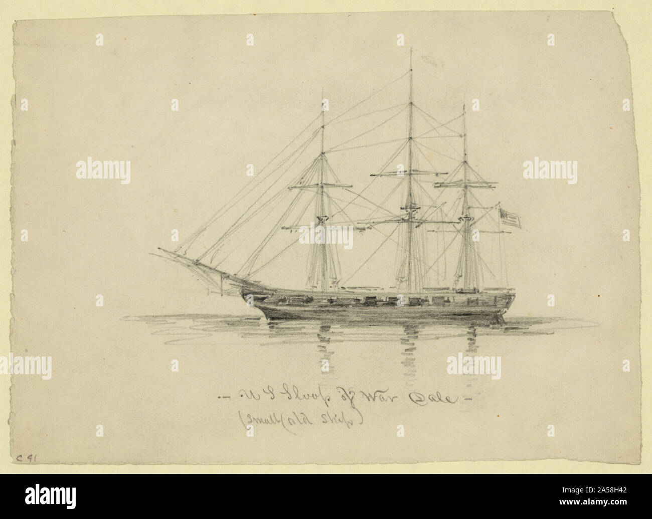 Sloop de guerre américain Dale Banque D'Images