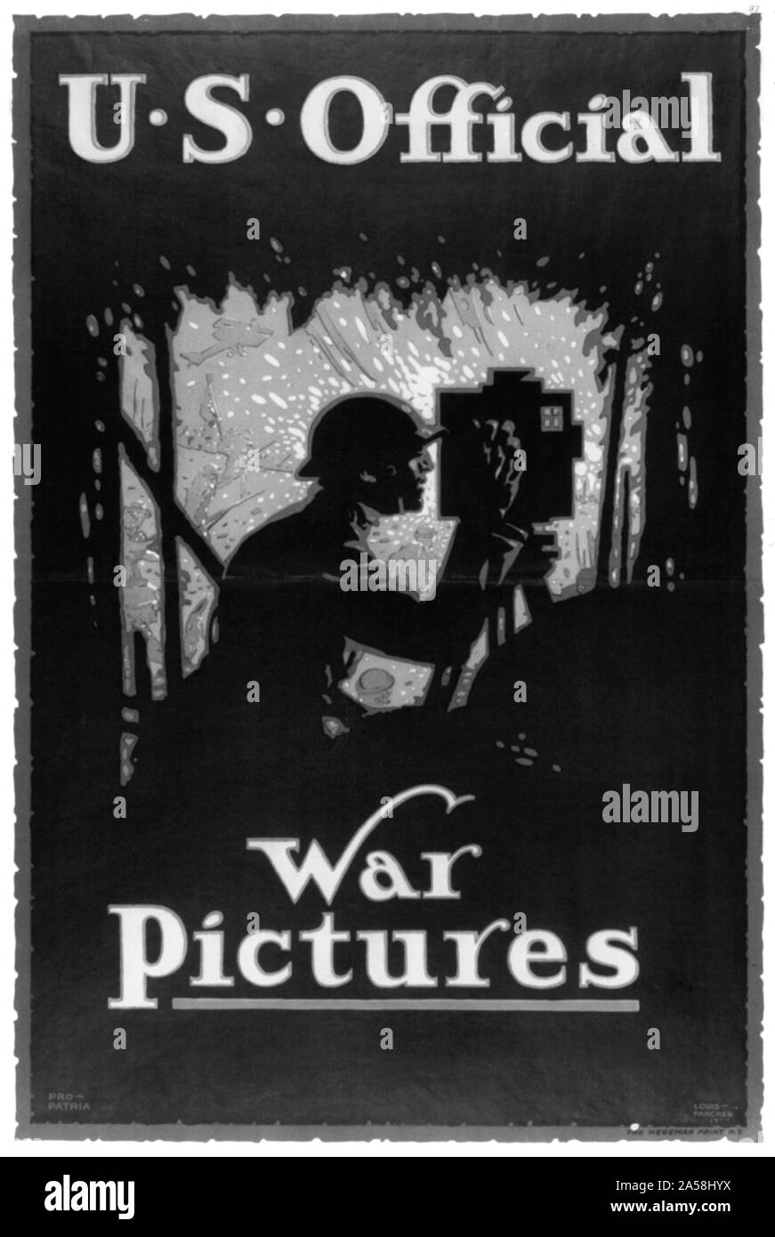 Photos de guerre officiel américain RÉSUMÉ : affiche montrant la silhouette d'un soldat l'exploitation d'une caméra. Banque D'Images