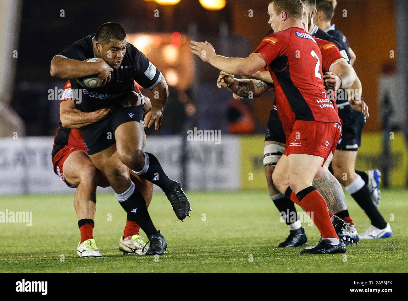 Newcastle, Royaume-Uni. 15 Sep, 2019. NEWCASTLE Upon Tyne, Angleterre 18 octobre Rodney Ah vous de Newcastle Falcons sur pouvoirs pendant la Greene King IPA match de championnat entre Newcastle Falcons et Hartpury College de Kingston Park, Newcastle Le vendredi 18 octobre 2019. (Crédit : Chris Lishman | MI News) Editorial Utilisez uniquement Crédit : MI News & Sport /Alamy Live News Banque D'Images