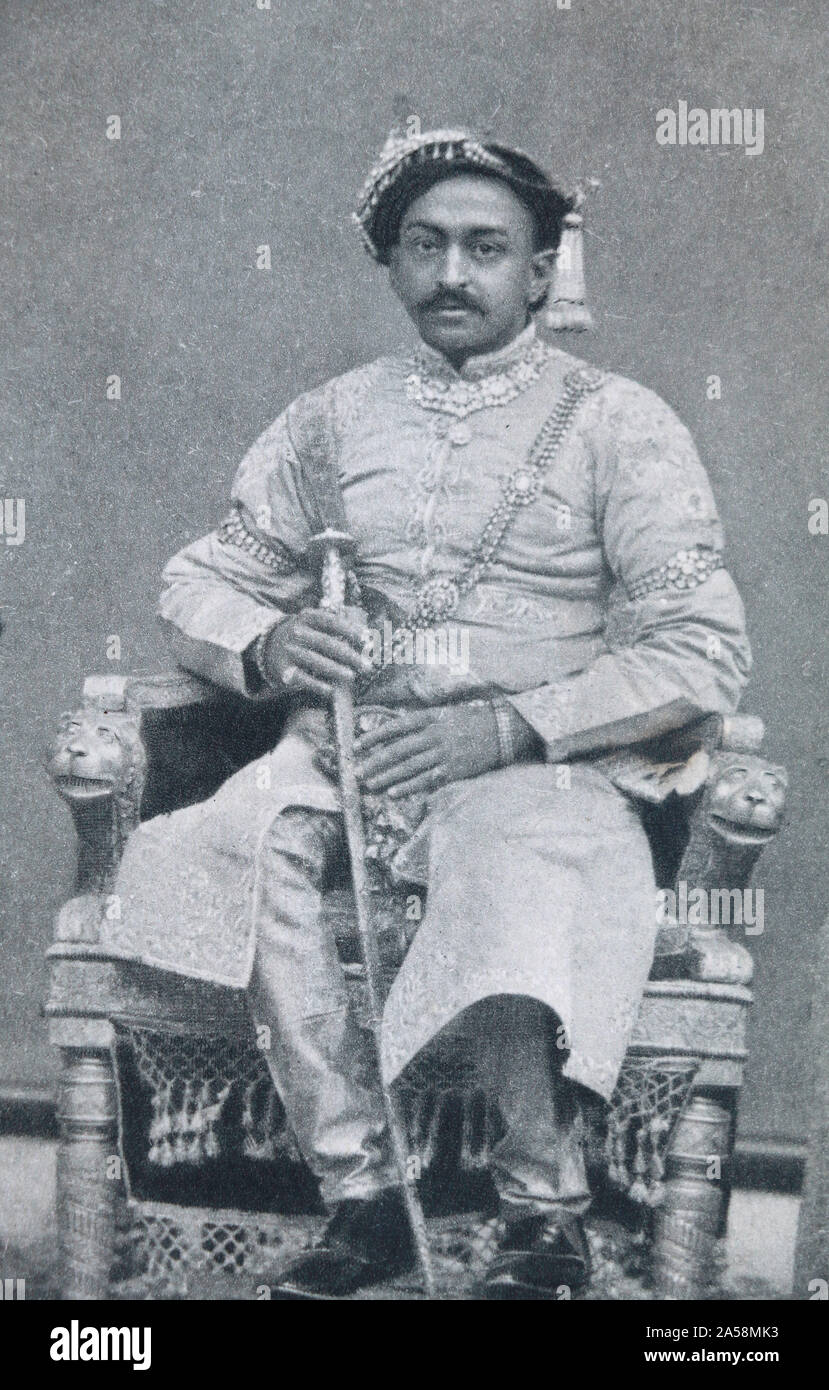 Prabhu Narayan Singh - Maharaja Benares - la ville de Bénarès (Varanasi, Inde). 1893. Banque D'Images