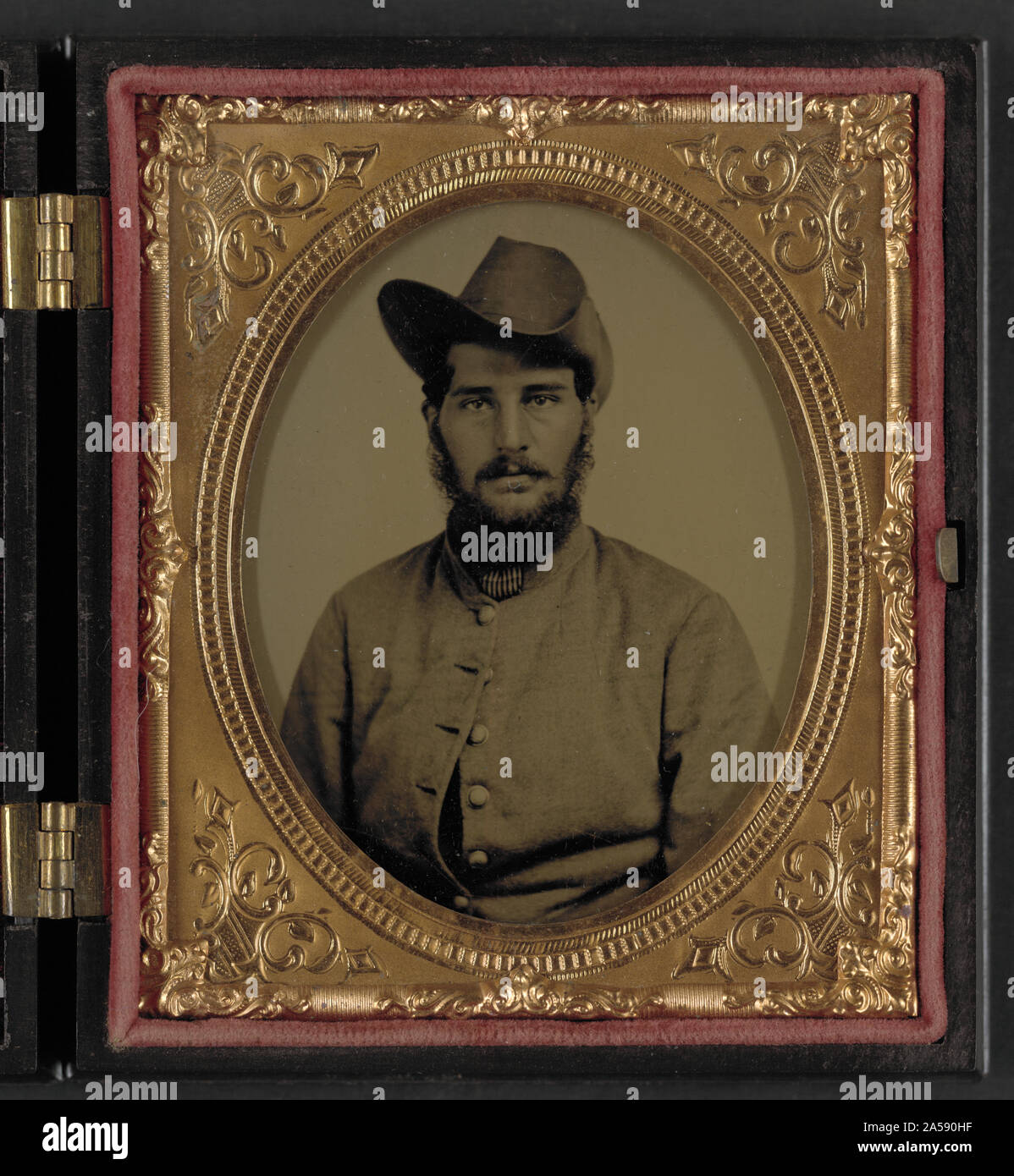 Soldat non identifié à l'Union européenne uniforme avec boutons de milice volontaire du Massachusetts Banque D'Images