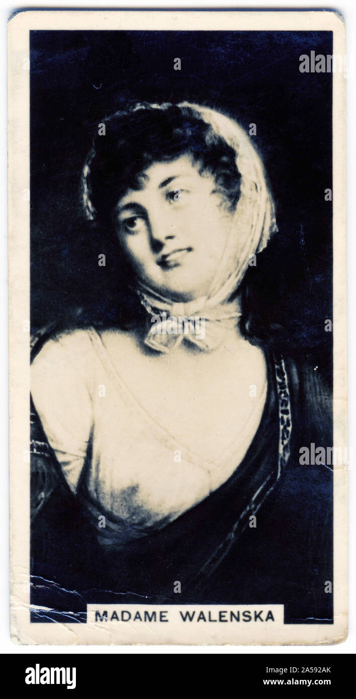 Carte Cigarette portrait de la Comtesse Marie Walewska (1786 - 1817) de la noblesse polonaise et maîtresse de l'Empereur Napoléon I. plus tard, elle épousa le comte Philippe Antoine d'Ornano, un officier de Napoléon. Banque D'Images