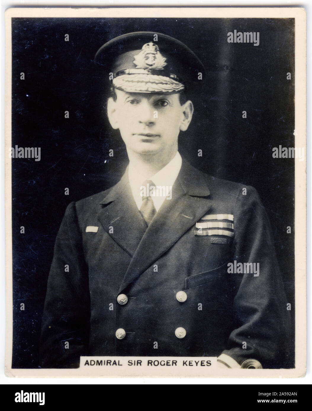 Carte Cigarette portrait d'amiral de la flotte Roger John Brownlow Keyes, 1er baron Keyes, GCB, KCVO, CMG, DSO (1872 - 1945) officier de la Marine royale réussie. Banque D'Images
