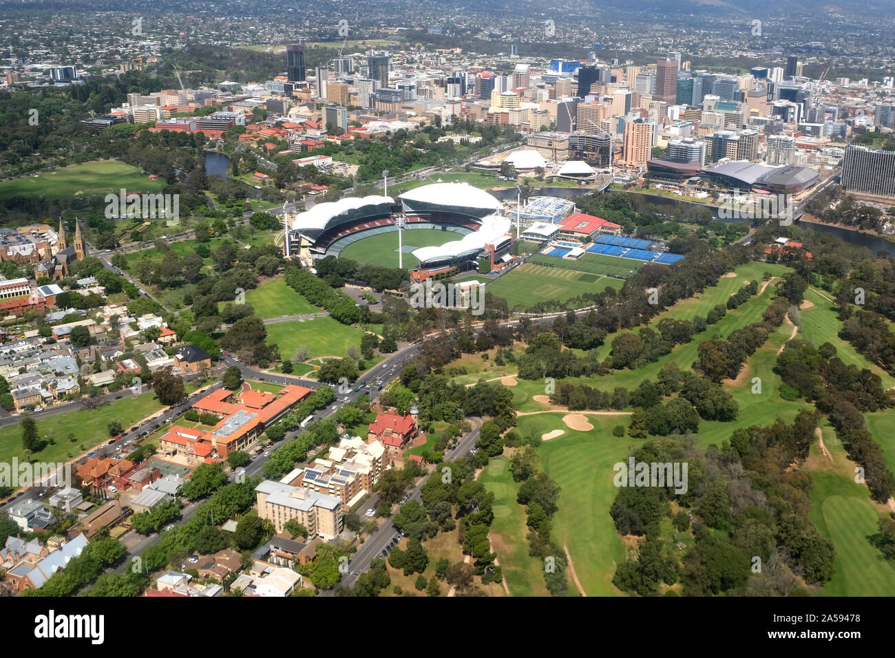 Vue aérienne d'Adelaide (Australie) Banque D'Images