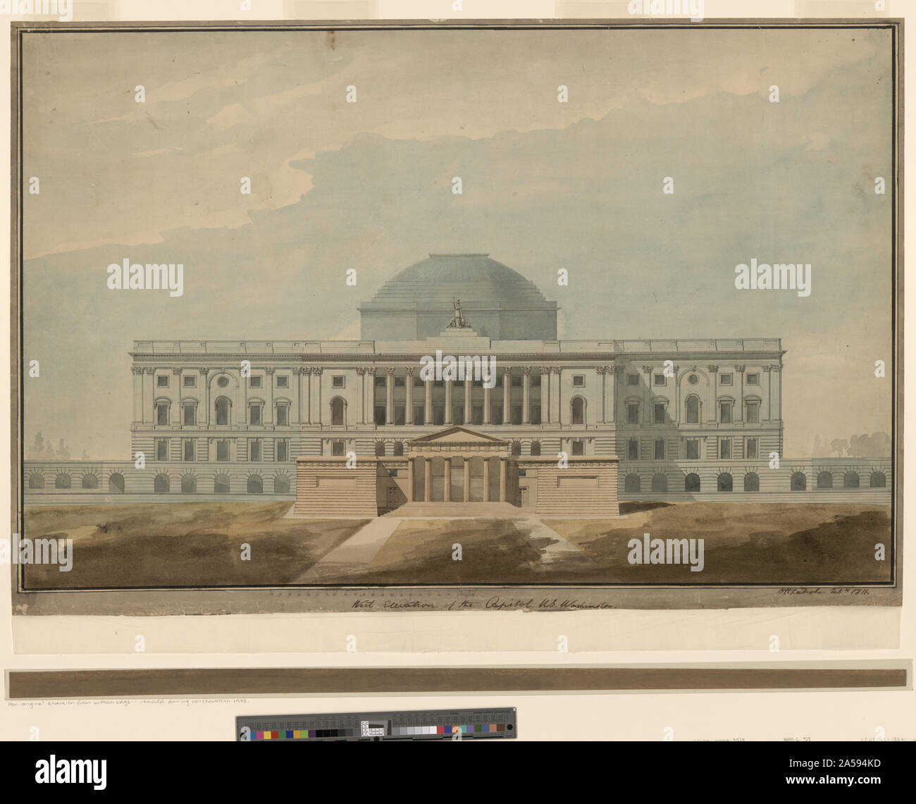 United States Capitol, Washington, D.C. L'élévation de l'avant avec l'ouest propylaea] / B.H. 4 février 1811 Latrobe Banque D'Images