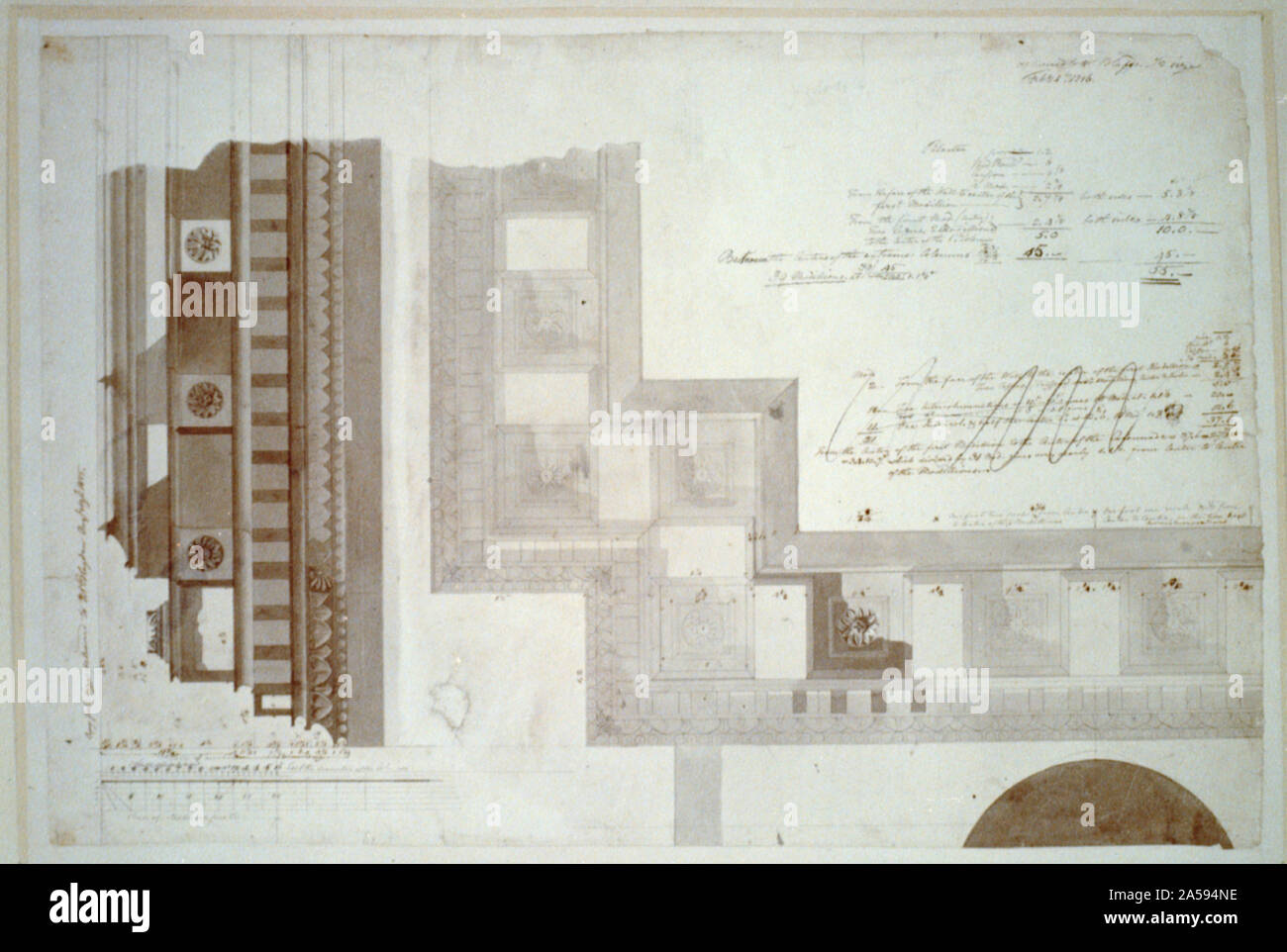 United States Capitol, Washington, D.C. Hall de représentants - plan du plafond, corniche Banque D'Images