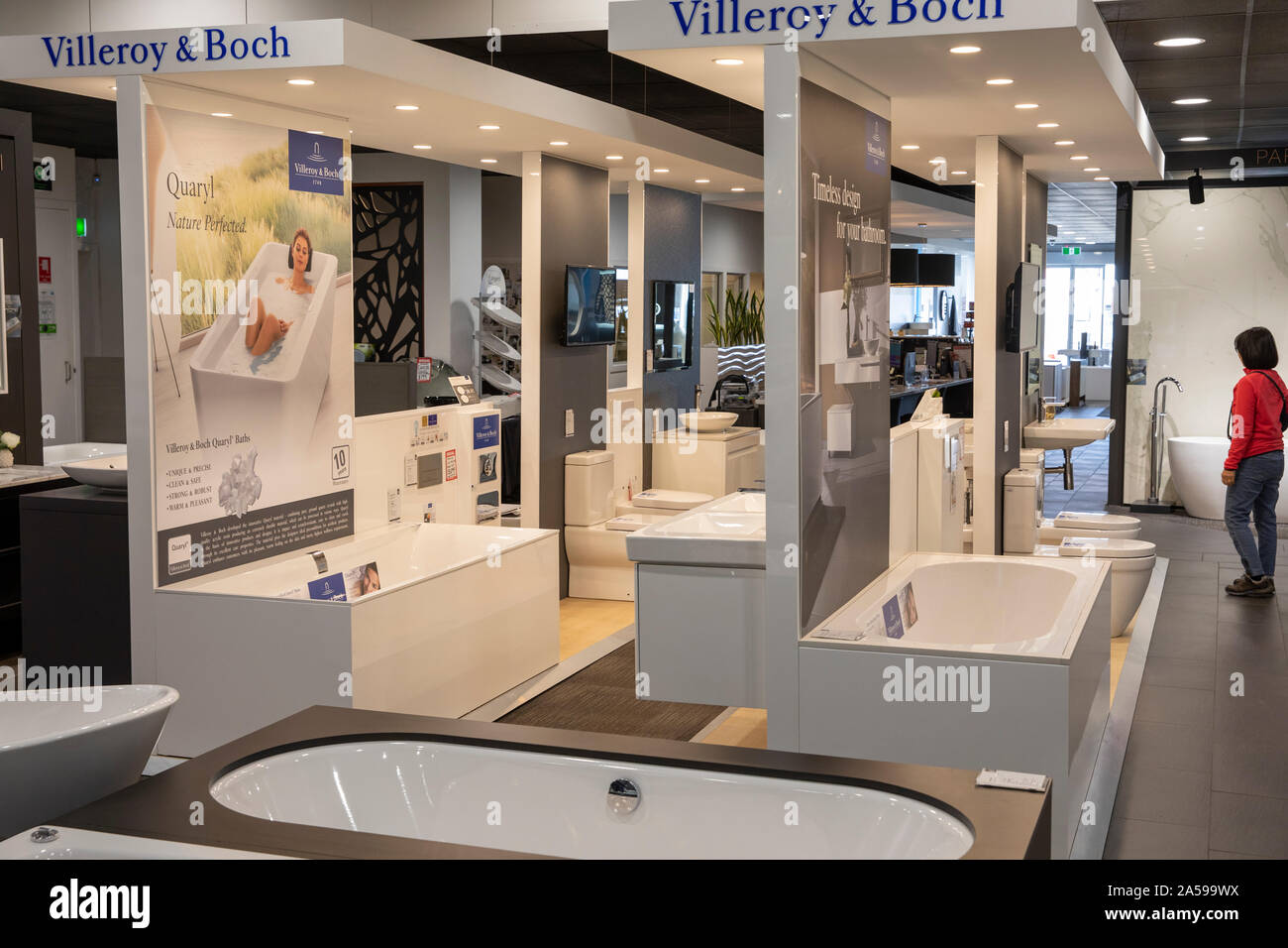 Salle de bains Villeroy et Boch et sanitaire sur l'affichage dans un bain de Sydney, Australie showroom Banque D'Images